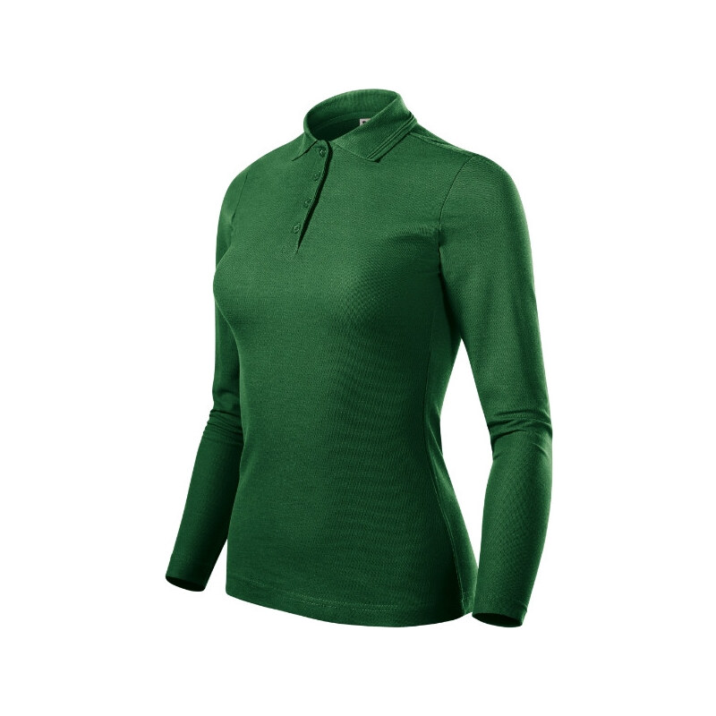 MALFINI, a.s. Dámska polokošeľa Pique Polo LS fľaškovo zelená 62289436