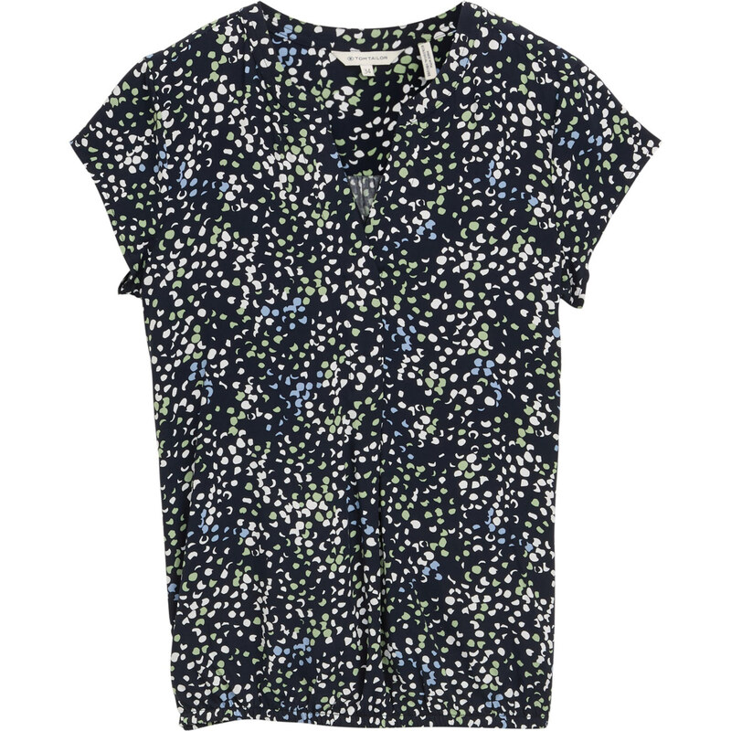 TOM TAILOR Blúzka nebielená / námornícka modrá / svetlomodrá / 63212609