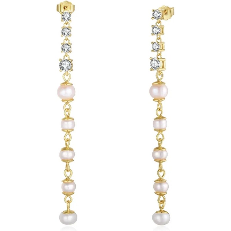 MAJYA Strieborné náušnice DANILLA pozlátené 11696 64582675