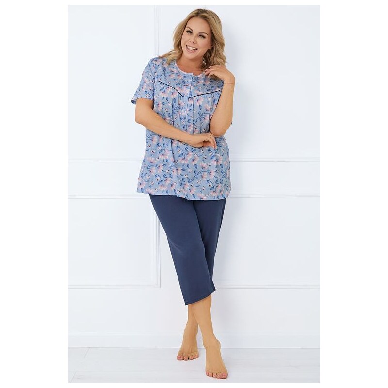 Italian Fashion Dámske pyžamo Facelia modré s kvetmi 62351924