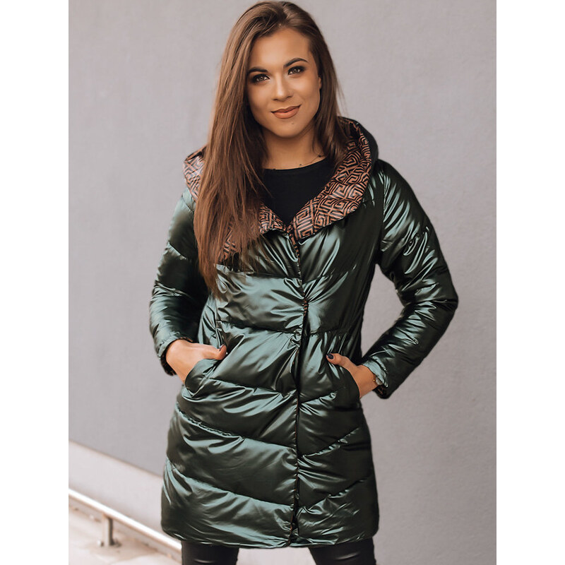 BASIC Zelená dámska obojstranná bunda DELSY LONG TY3480 39550974