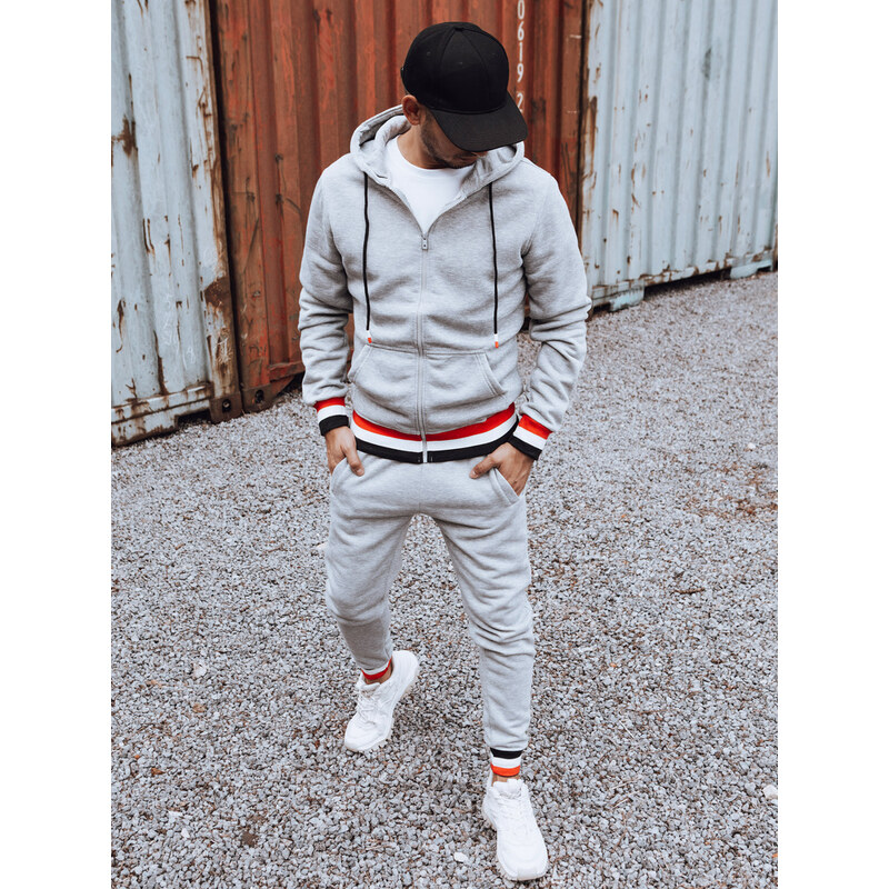 BASIC Svetlosivá pánska tepláková súprava AX0762 57642229