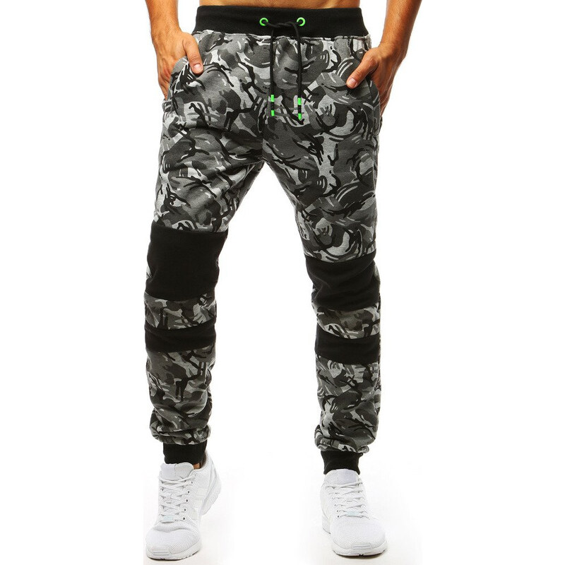 BASIC Šedé vzorované pánske tepláky UX3494 29265769