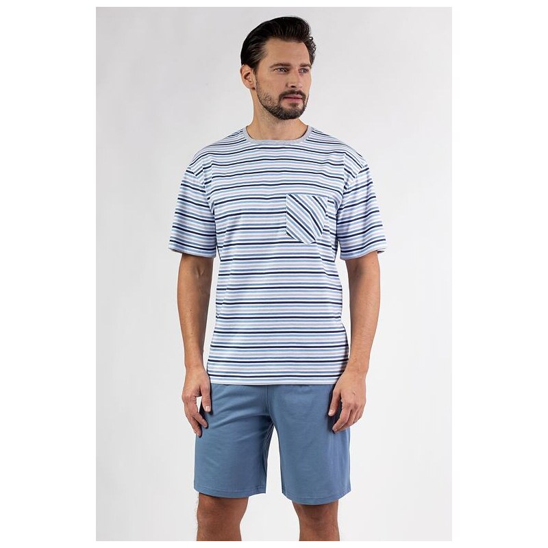 Regina Pánske pyžamo Valdemar modré krátke 62351928
