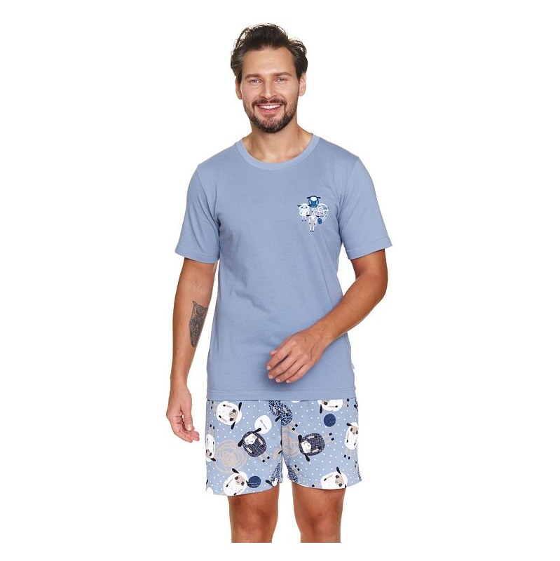 DN Nightwear Pánske pyžamo Sheep modré s ovečkami 62351918