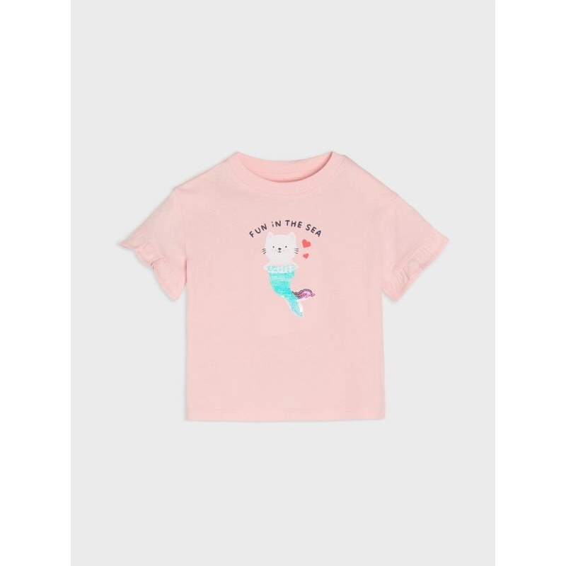 Sinsay - Tričko s krátkym rukávom - pastelová ružová 65755726