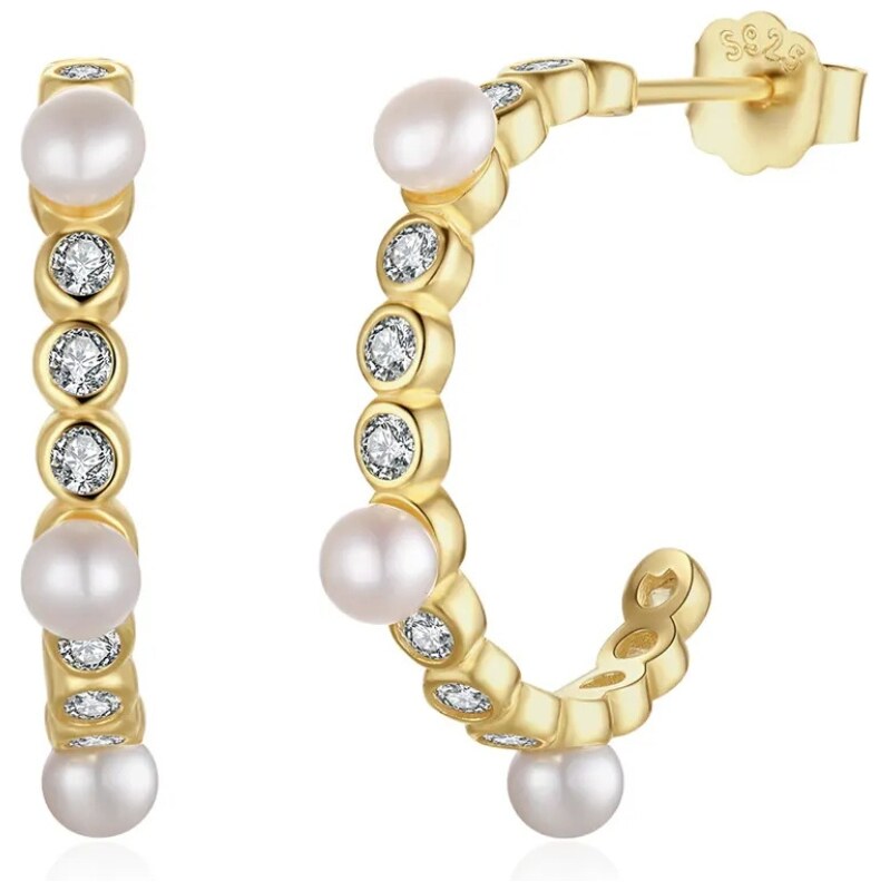 MAJYA Strieborné náušnice DANIKA pozlátené 11695 64582699