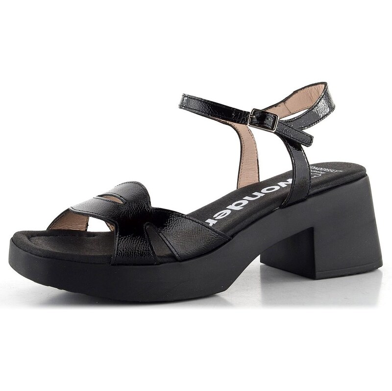 E-shop Wonders lakované sandále na podpätku Negro D-1021