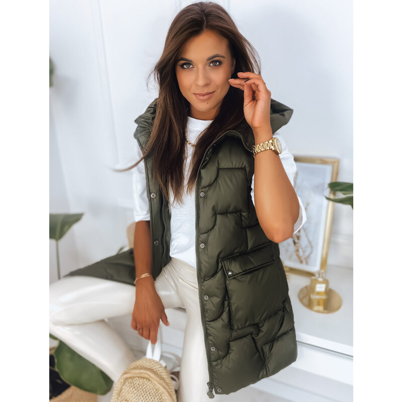 BASIC Tmavozelená lesklá vesta WENDY TY2827 35367854