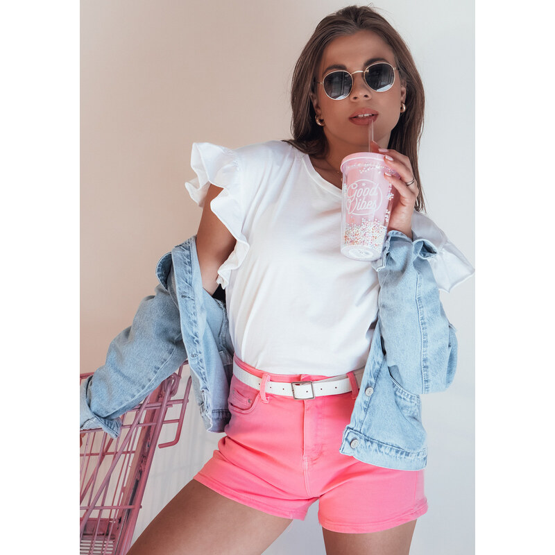 BASIC Ružové džínsové kraťase GLAMWEAR SY0340 52673299