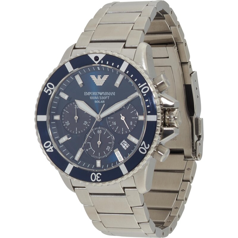 Emporio Armani Analógové hodinky námornícka modrá / strieborná 62847458