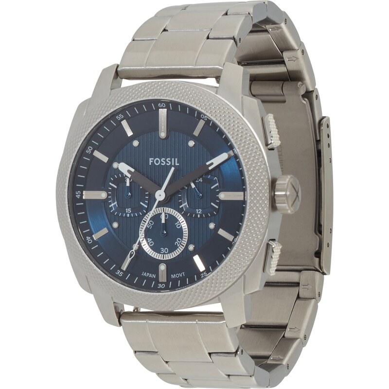FOSSIL Analógové hodinky Machine námornícka modrá / strieborná 62316566