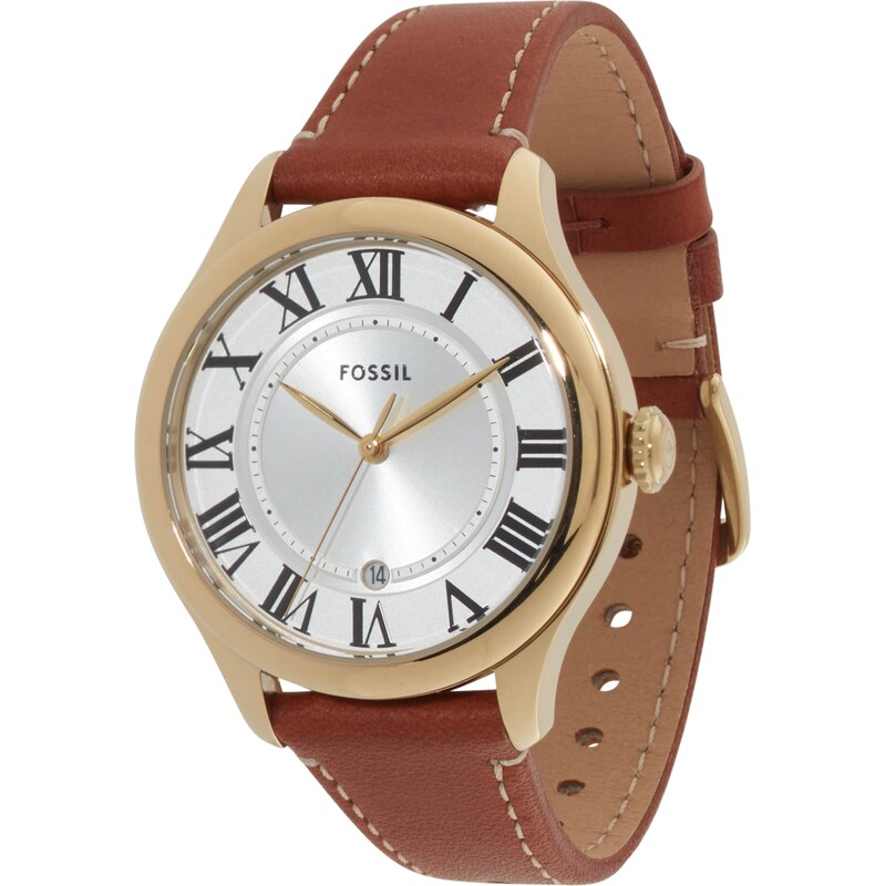 FOSSIL Analógové hodinky Gilmore hnedá / zlatá 62316597