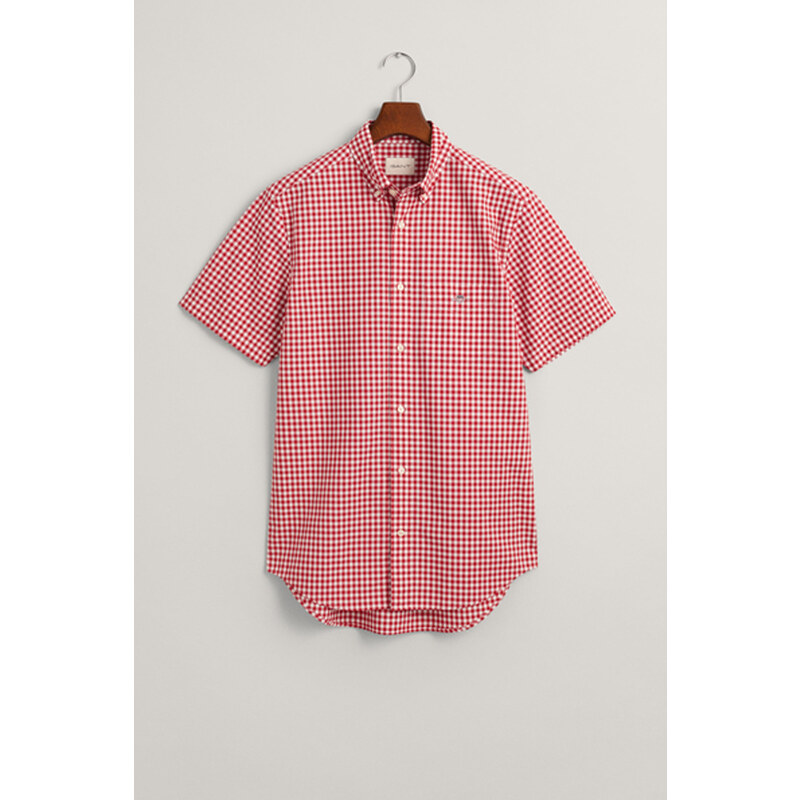 KOŠEĽA GANT REG CLASSIC POPLIN GINGH SS SHIRT RUBY RED 62201163