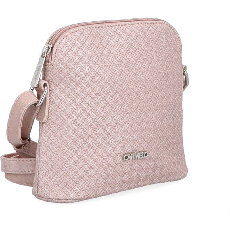 Kabelka zo syntetickej kože crossbody Carmelo ružová 4348 R 62328684