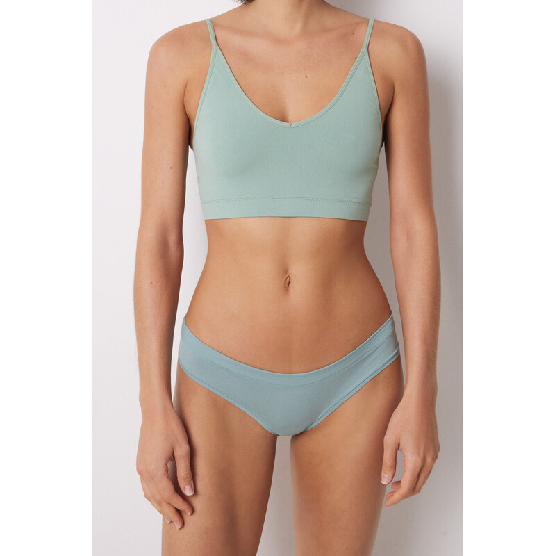 womensecret Klasické zelené bavlnené nohavičky 62329974