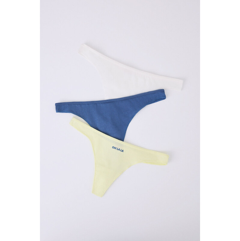 womensecret 3-balenie farebných tanga nohavičiek 62330024