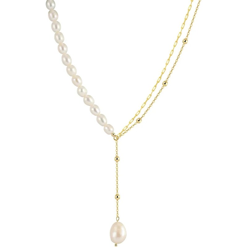 MAJYA Strieborná retiazka s perlami FANETTE pozlátená 11650 64582421