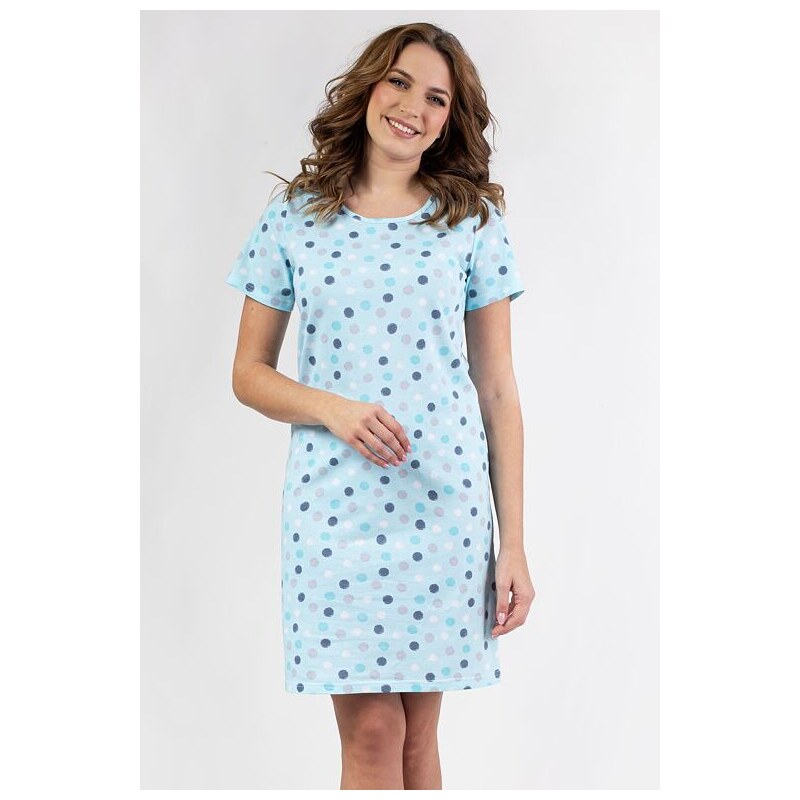 Regina Dámska nočná košieľka Betina tyrkysová s bodkami 62399960