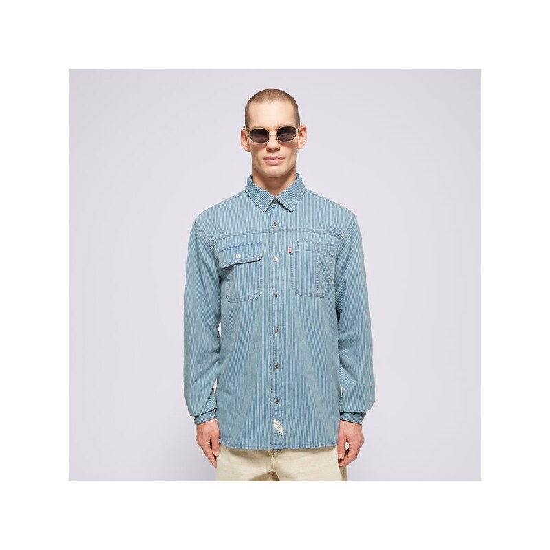Levis Košeľa Ls Auburn Worker Med Indigo - Flat Finish Muži Oblečenie 62020733