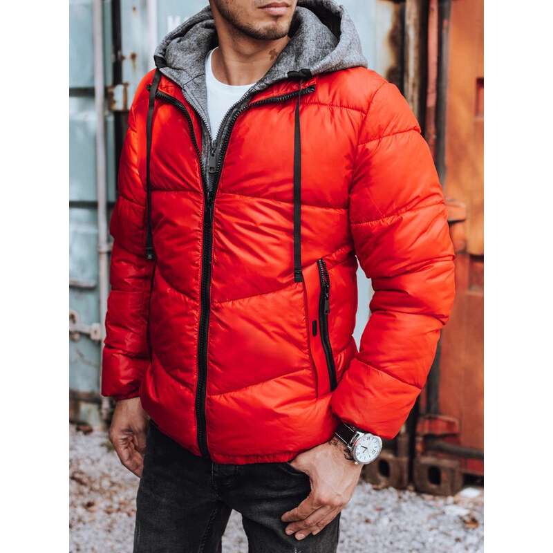 BASIC Červená lesklá pánska zimná bunda TX3828 27030758