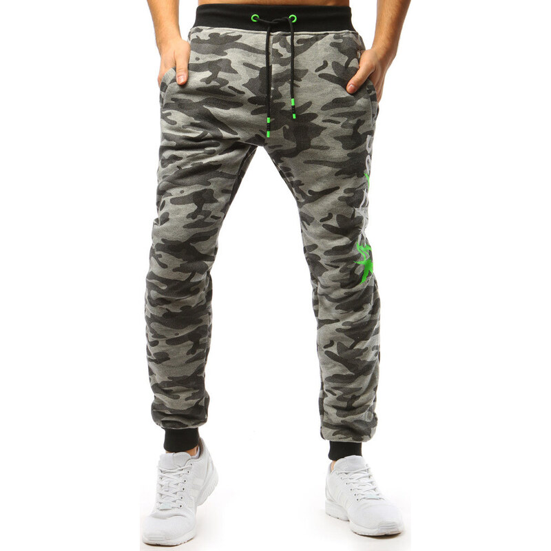 BASIC Šedé pánske maskáčové tepláky UX3509 29265779