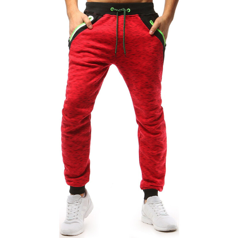 BASIC Červene pánske tepláky UX3513 29265783