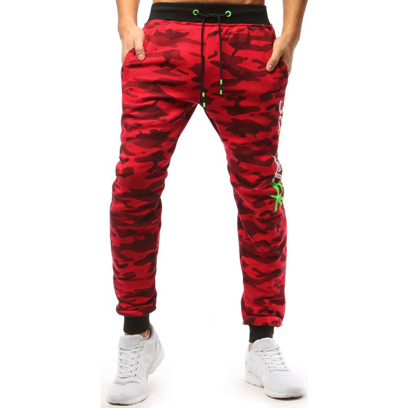 BASIC Červené pánske maskáčové tepláky UX3514 29265784