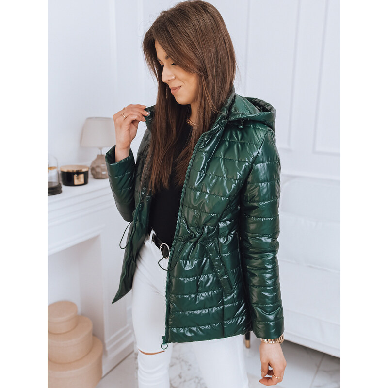 BASIC Tmavozelená lesklá prešívaná bunda TARINA TY2521 31209356