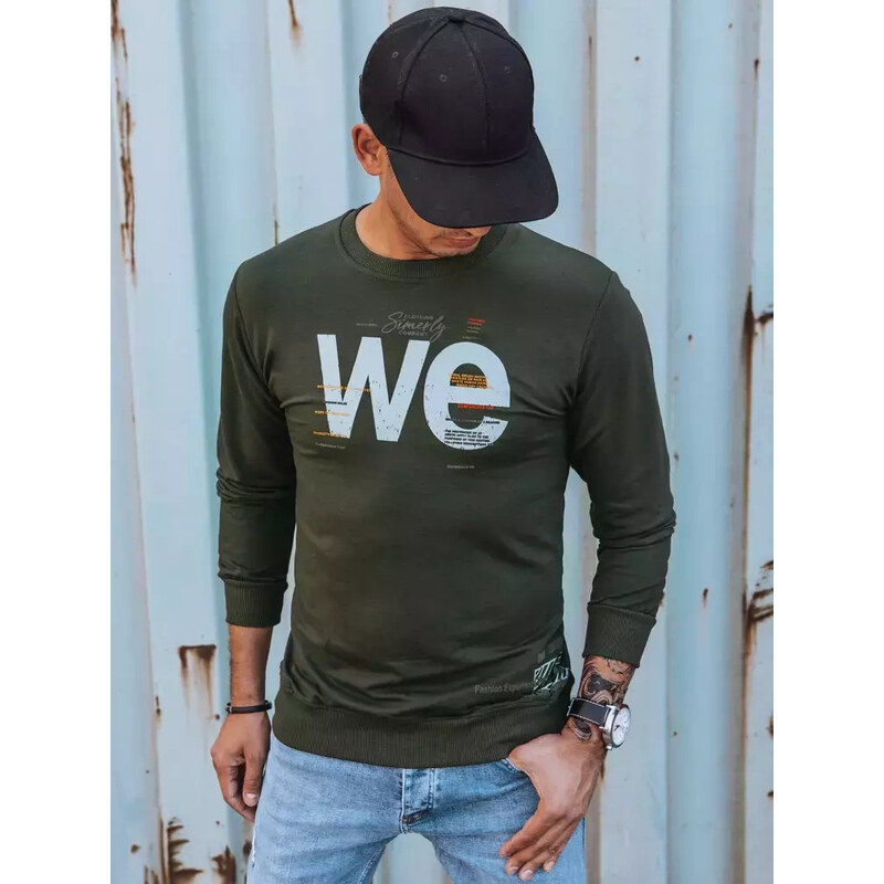 BASIC Khaki mikina s potlačou BX5368 35635447