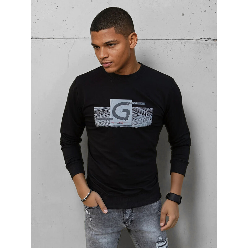 BASIC Čierna mikina bez kapucne BX5369 35635448