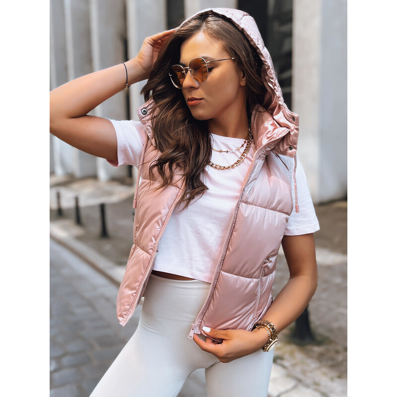 BASIC Ružová krátka prešívaná vesta OSHE TY3705 45531512