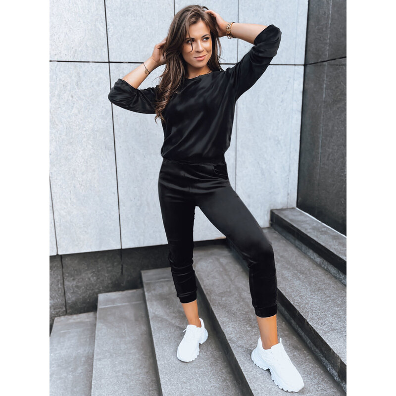BASIC Čierna velúrová teplákovka VELVET HARMONY AY0879 45531567