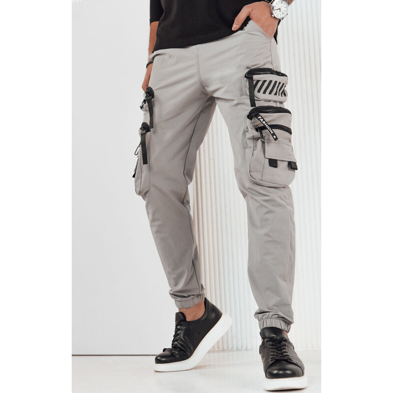 BASIC Sivé cargo tepláky UX4159 49672049