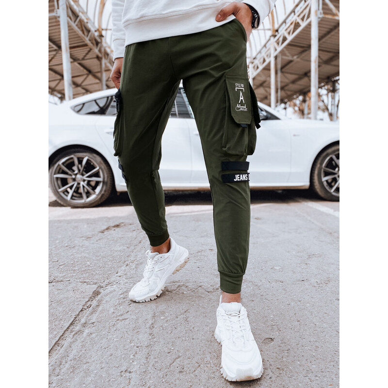 BASIC Khaki pánske cargo tepláky UX4307 52671152