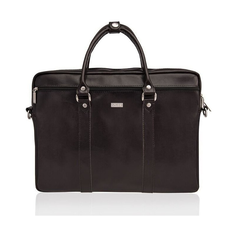 Pánska kožená hnedá taška SOLIER (SL03 dark brown) 784454