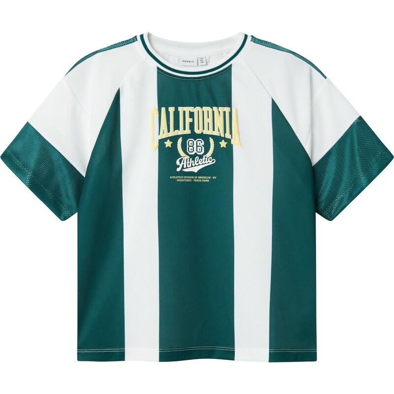 NAME IT Tričko NKMDonnol svetložltá / tmavozelená / biela 62341355