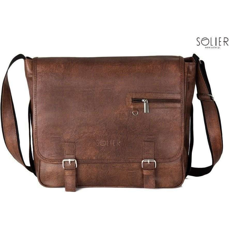Pánska hnedá taška Solier S12 BROWN VINTAGE 66211142