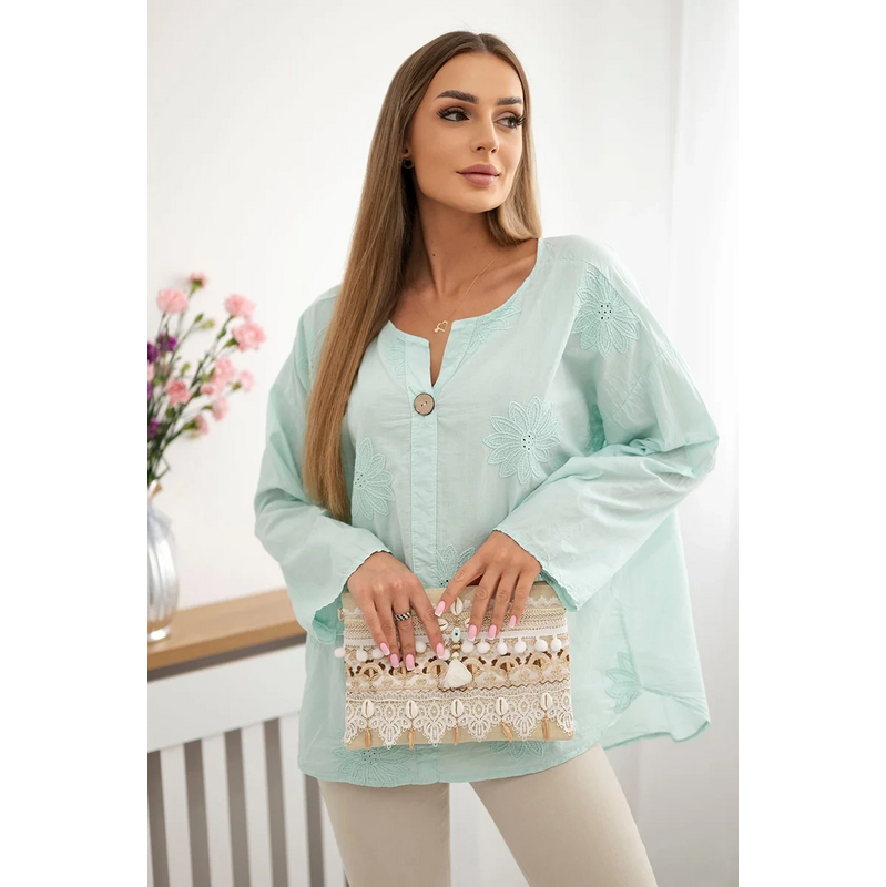 Košeľová blúzka Kaira s vyšívaným vzorom 62527468