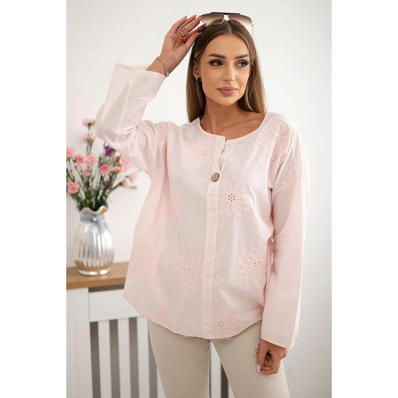 Košeľová blúzka Kaira s vyšívaným vzorom 63745858