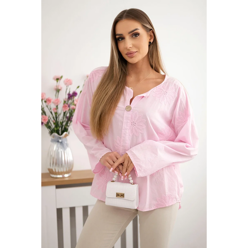 Košeľová blúzka Kaira s vyšívaným vzorom 63745852