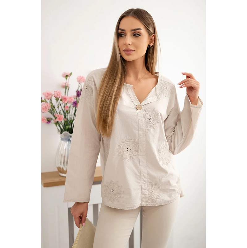 Košeľová blúzka Kaira s vyšívaným vzorom 63745855