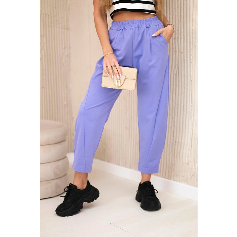 K-Fashion Nohavice s vreckami Summer Punto fialové 62340040
