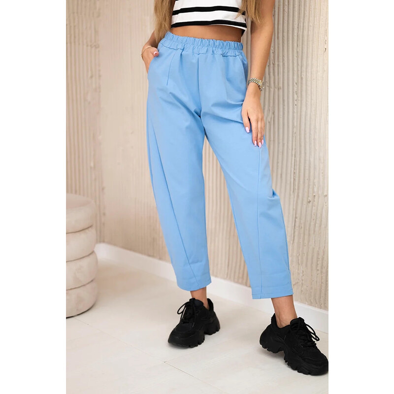 K-Fashion Nohavice s vreckami Summer Punto modré 62340043