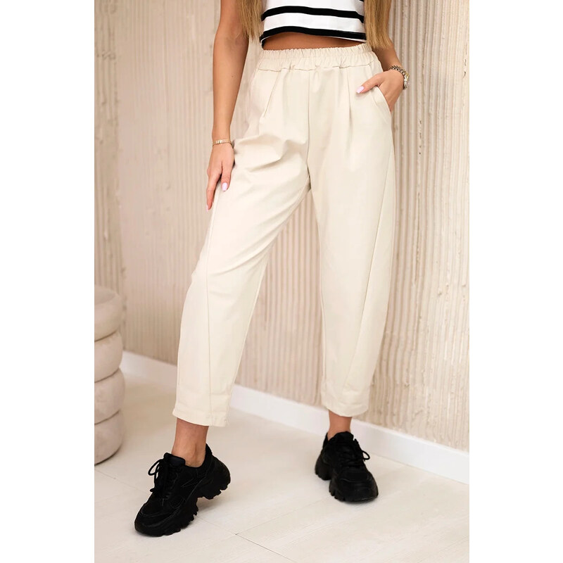 K-Fashion Nohavice s vreckami Summer Punto light beige 62340042