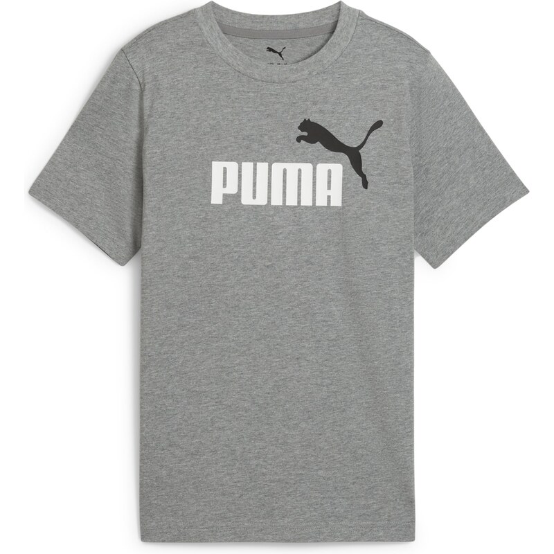 PUMA Tričko Essentials No.1 sivá melírovaná / čierna / biela 62369219