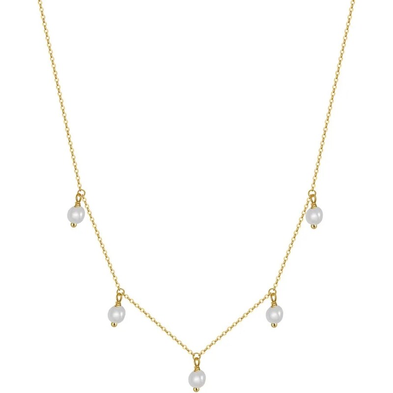 MAJYA Strieborná retiazka s perlami CARLEEN pozlátená 11632 64582714