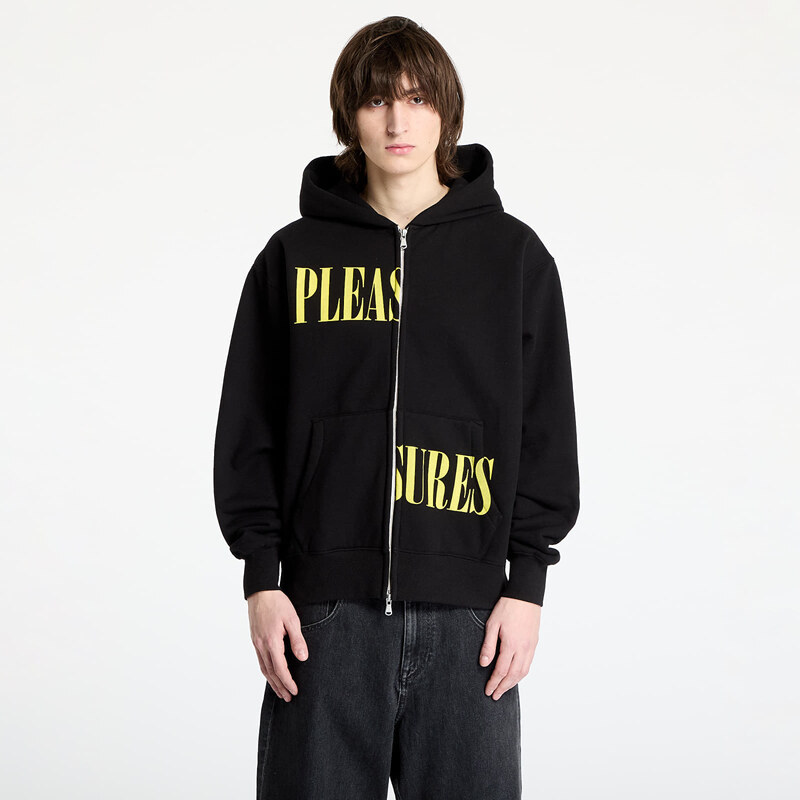 Mikina PLEASURES Split Zip Hoodie Black S 62364790