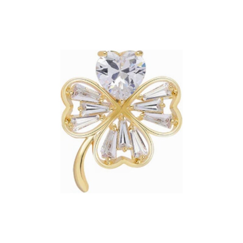 SWAROVSKI Elements Swarovski e. zlatá brošňa na šaty Lucky Clover, 62362049