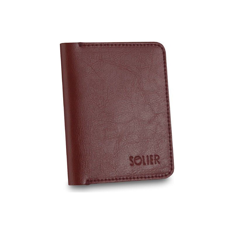 Elegantná hnedá pánska peňaženka značky SOLIER SW15 BROWN MAROON 13022544